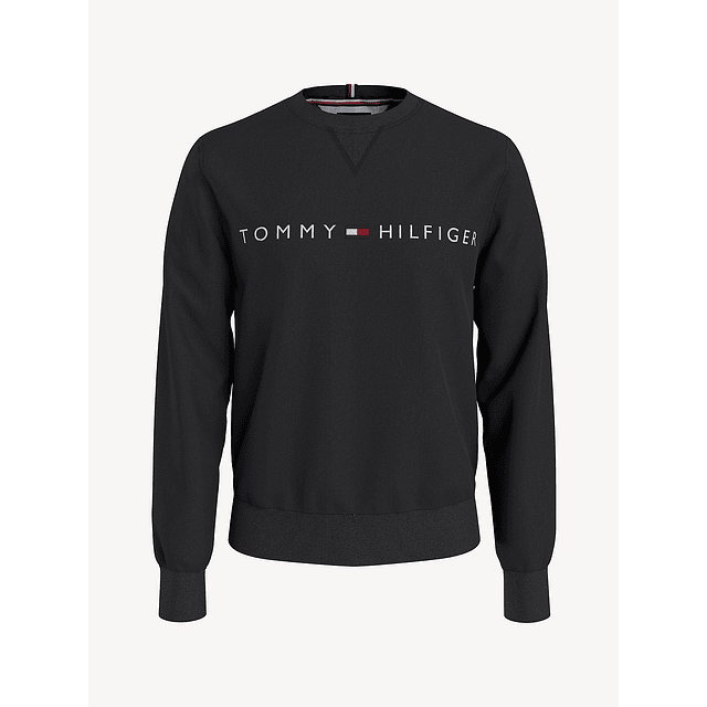 Poleron de Hombre - Tommy Hilfiger Men's Essential Logo Crewneck Sweatshirt Black 