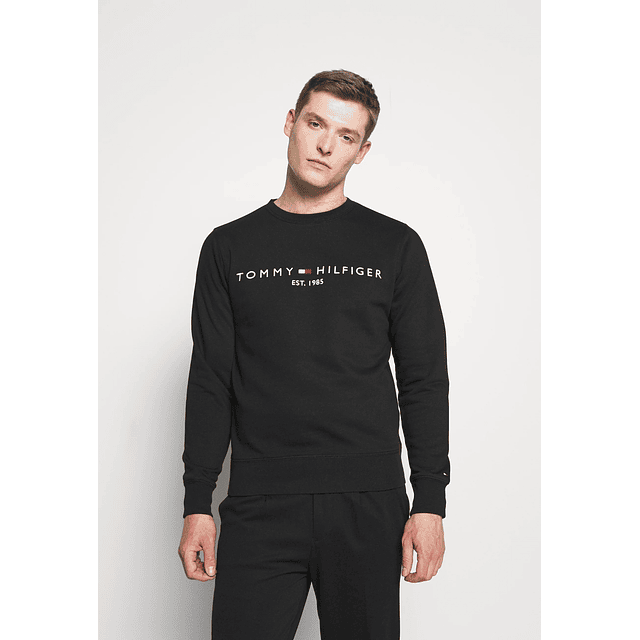 Poleron de Hombre Tommy Hilfiger  -  Chest Logo Sweatshirt  Black 