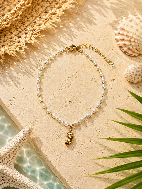 Pulseira de Tornozelo Concha do Mar