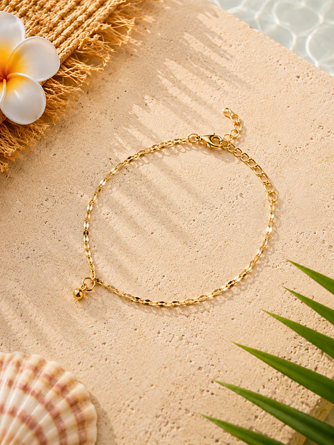 Pulseira de Tornozelo Brisa Dourada
