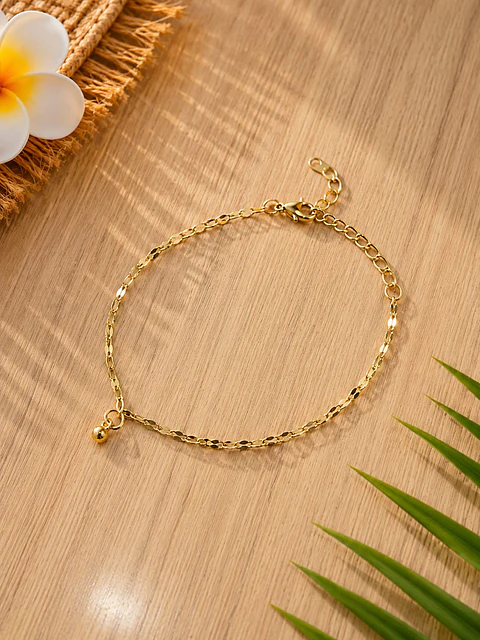 Pulseira de Tornozelo Brisa Dourada
