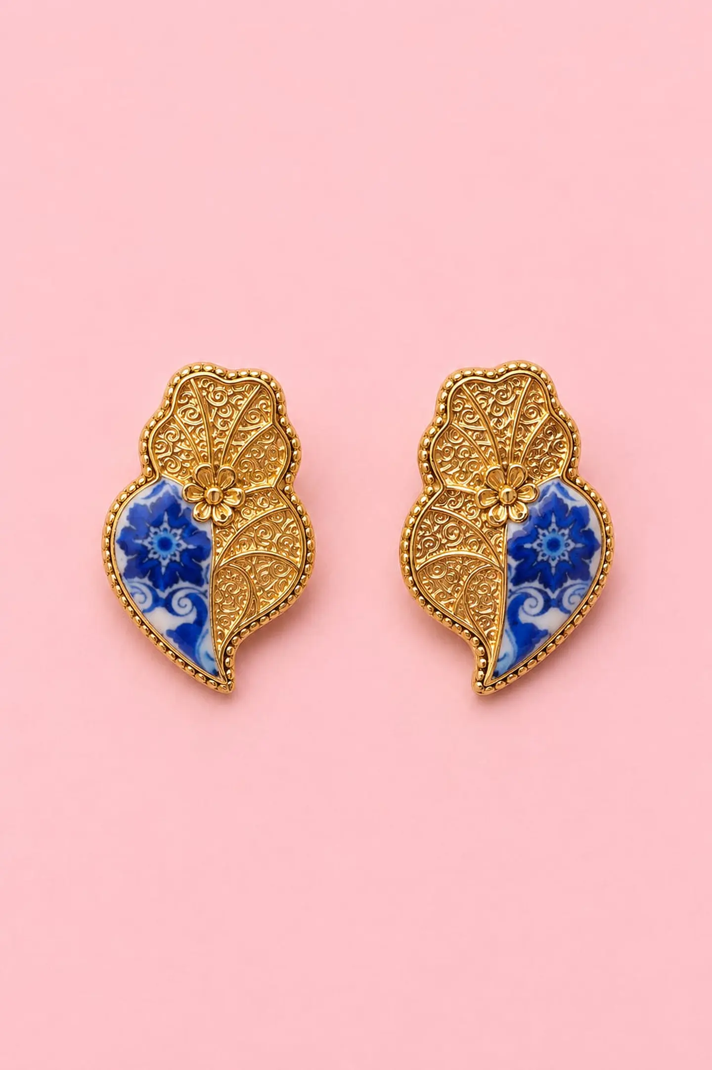Brincos Azulejo Dourado 1