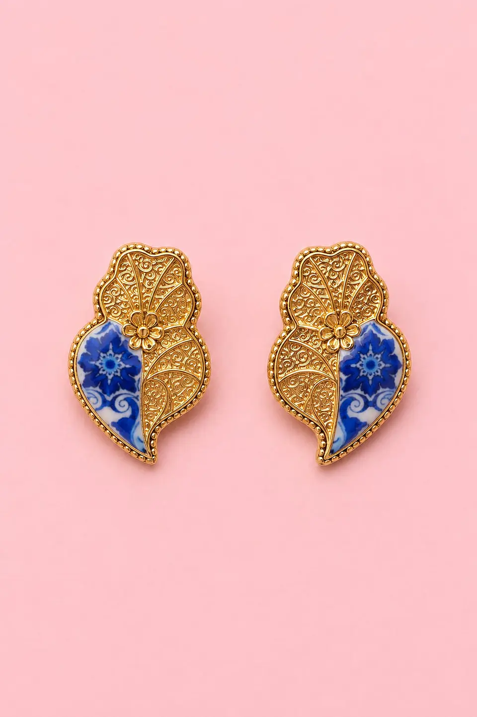 Brincos Azulejo Dourado 1