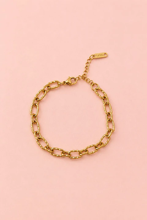 Pulseira De Pulso Elo Dourado