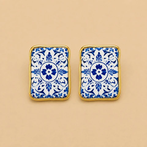 Brincos Azulejo Real