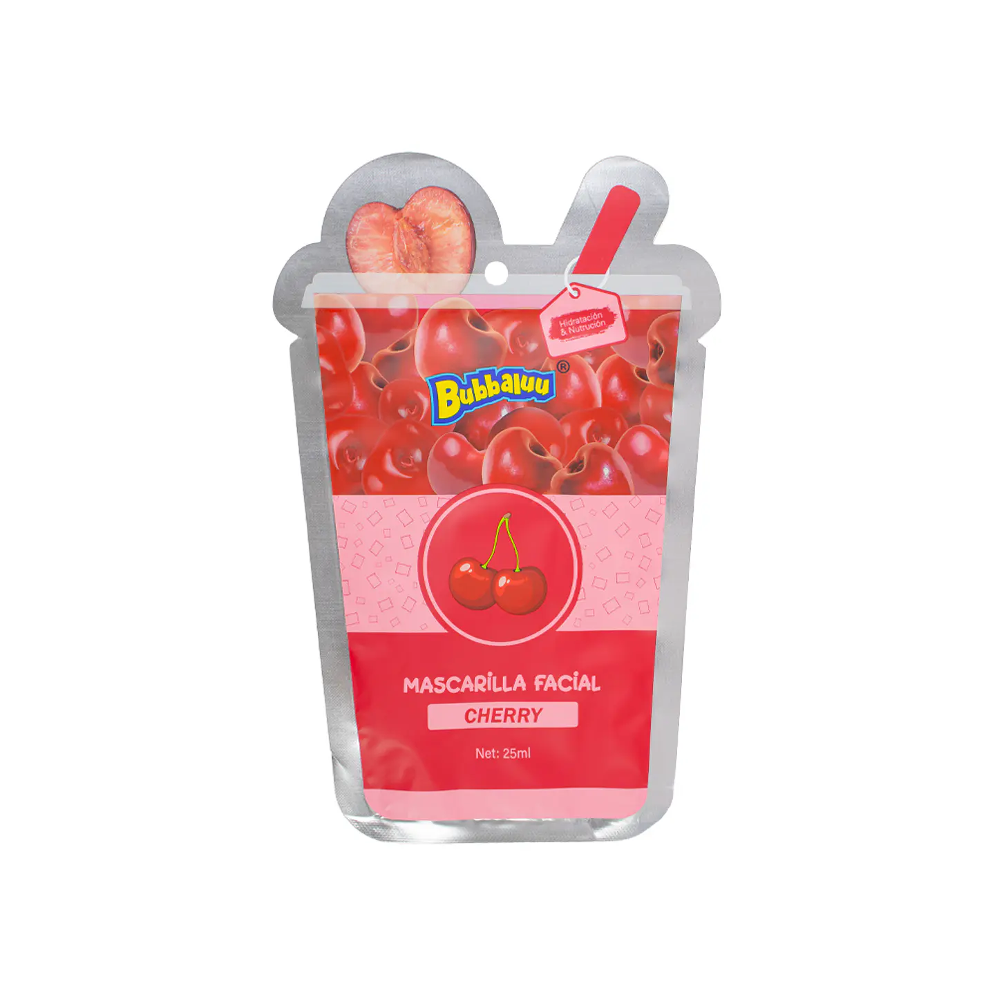 Mascarilla Facial Bubbaluu Hidratante y Nutritiva 25 ml 🥝🥭🫐🍉 2