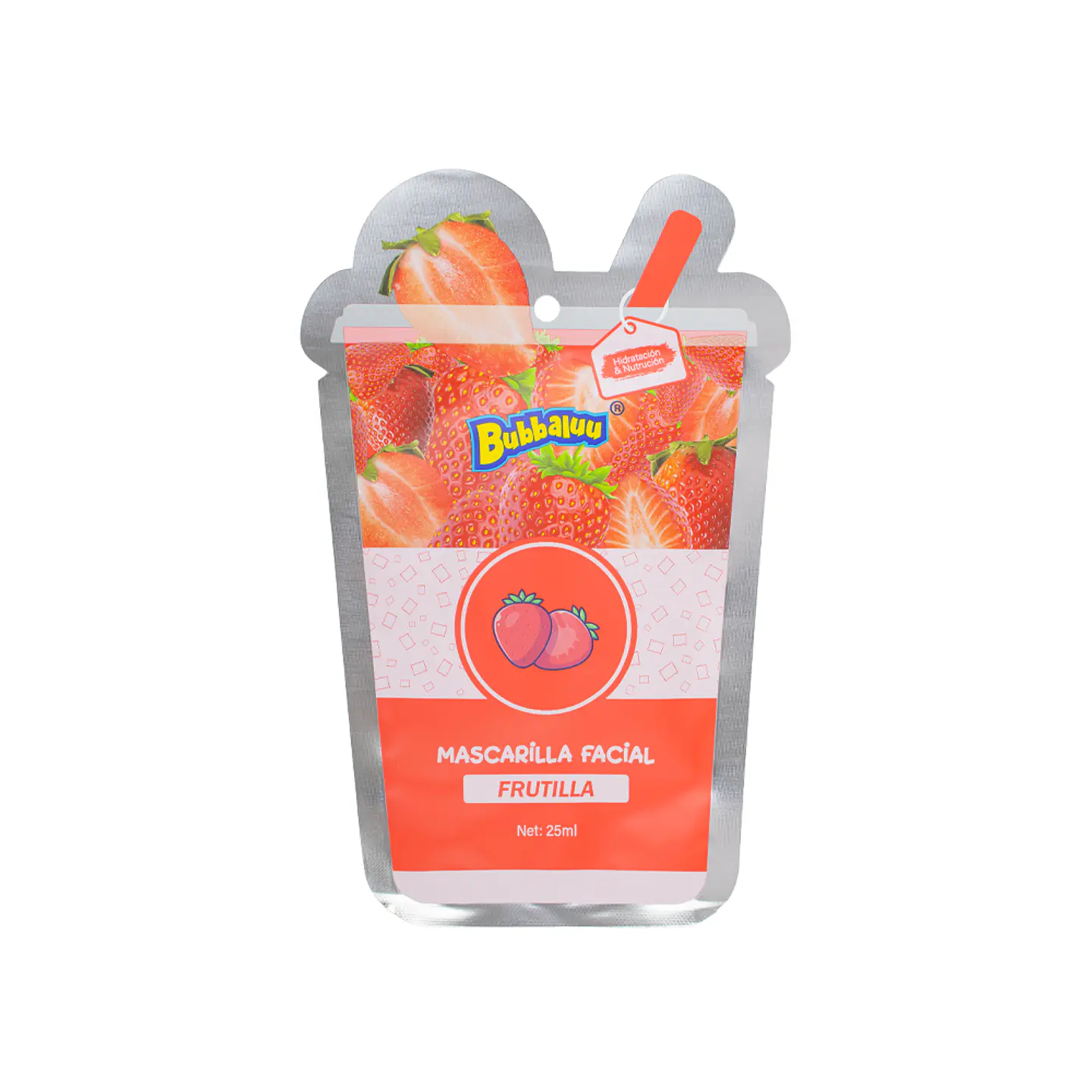 Mascarilla Facial Bubbaluu Hidratante y Nutritiva 25 ml 🥝🥭🫐🍉 4