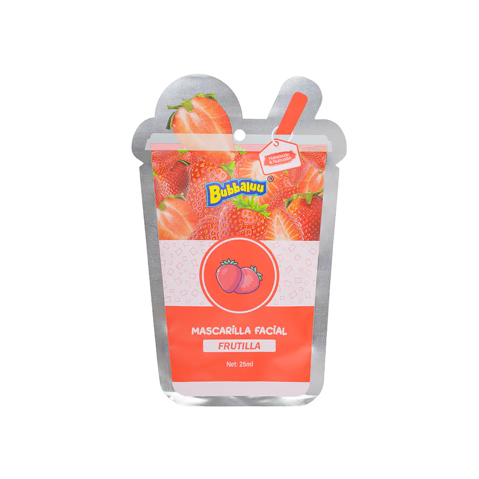 Mascarilla Facial Bubbaluu Hidratante y Nutritiva 25 ml 🥝🥭🫐🍉 4
