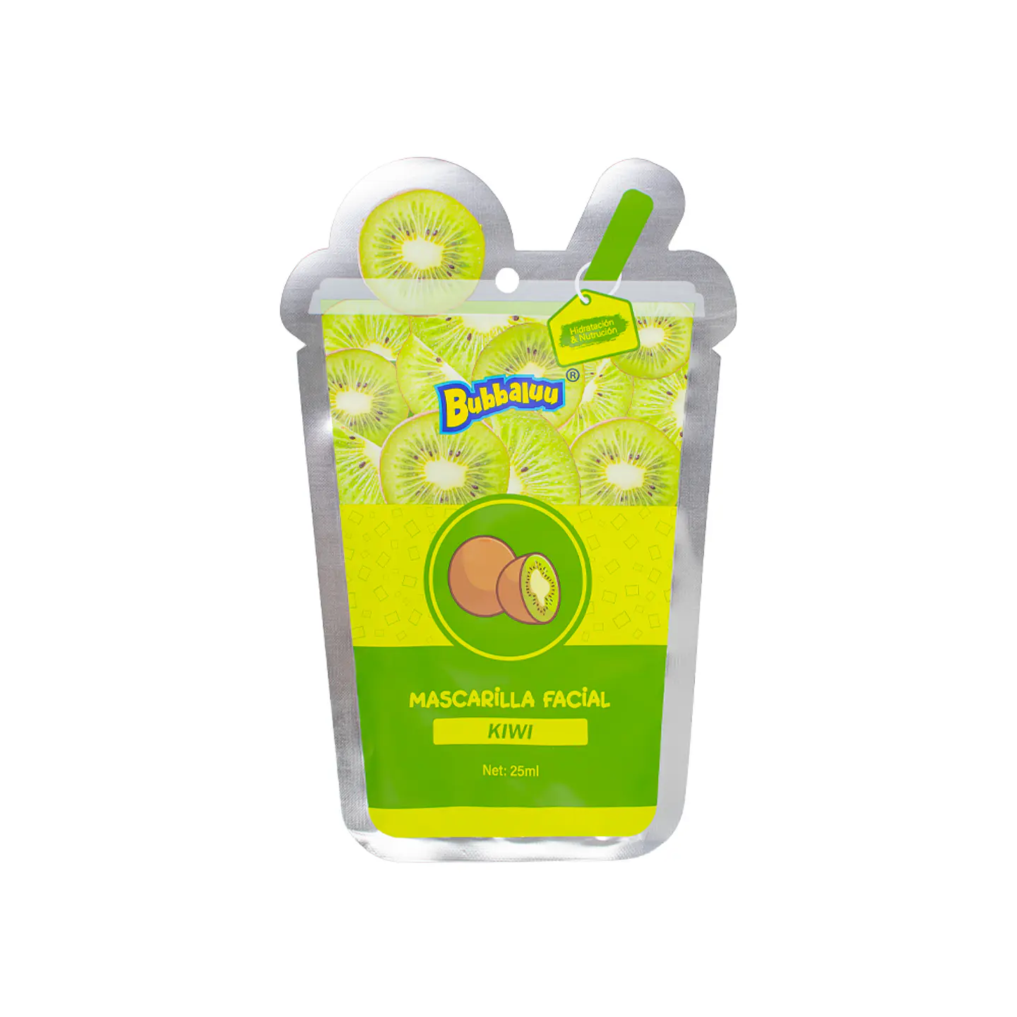 Mascarilla Facial Bubbaluu Hidratante y Nutritiva 25 ml 🥝🥭🫐🍉 6