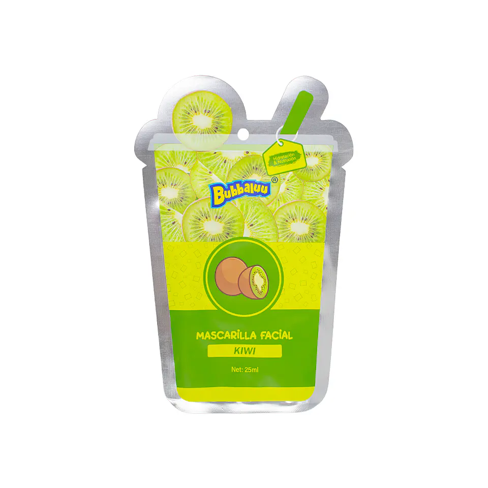 Mascarilla Facial Bubbaluu Hidratante y Nutritiva 25 ml 🥝🥭🫐🍉 6