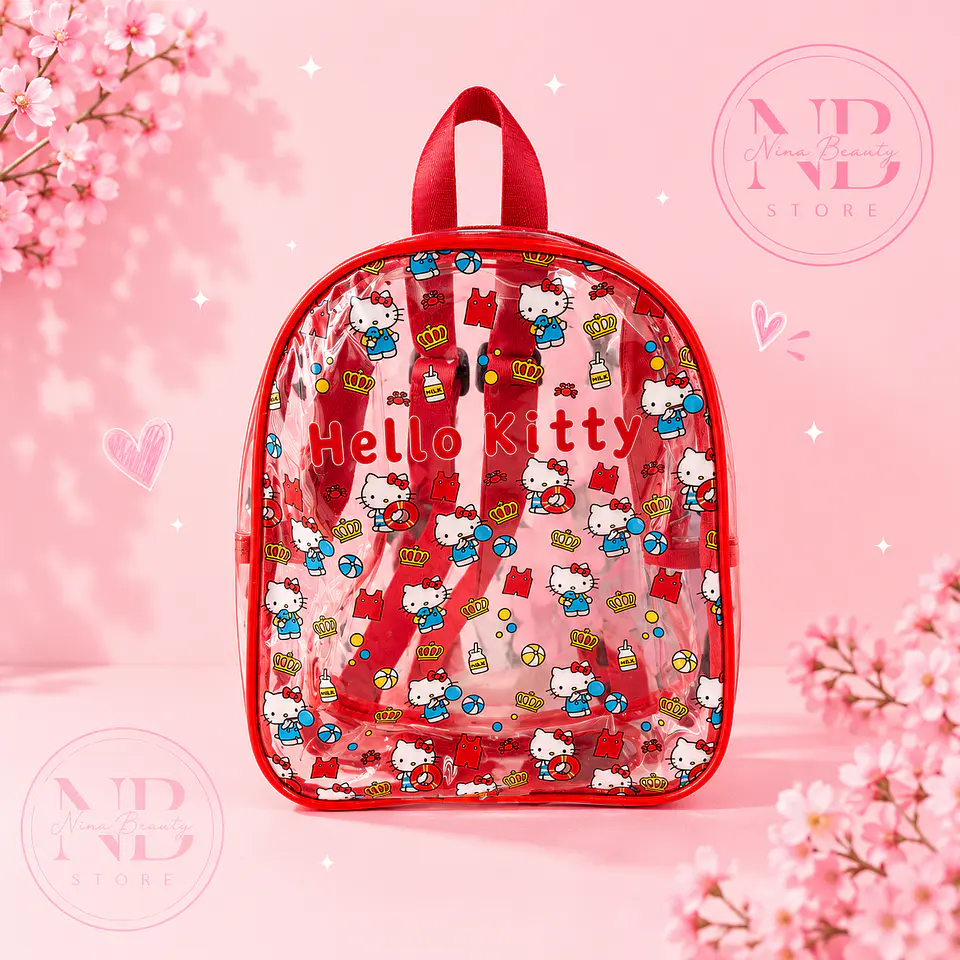 Mochila Transparente Kawaii – Kuromi, My Melody, Hello Kitty y Cinnamoroll 4