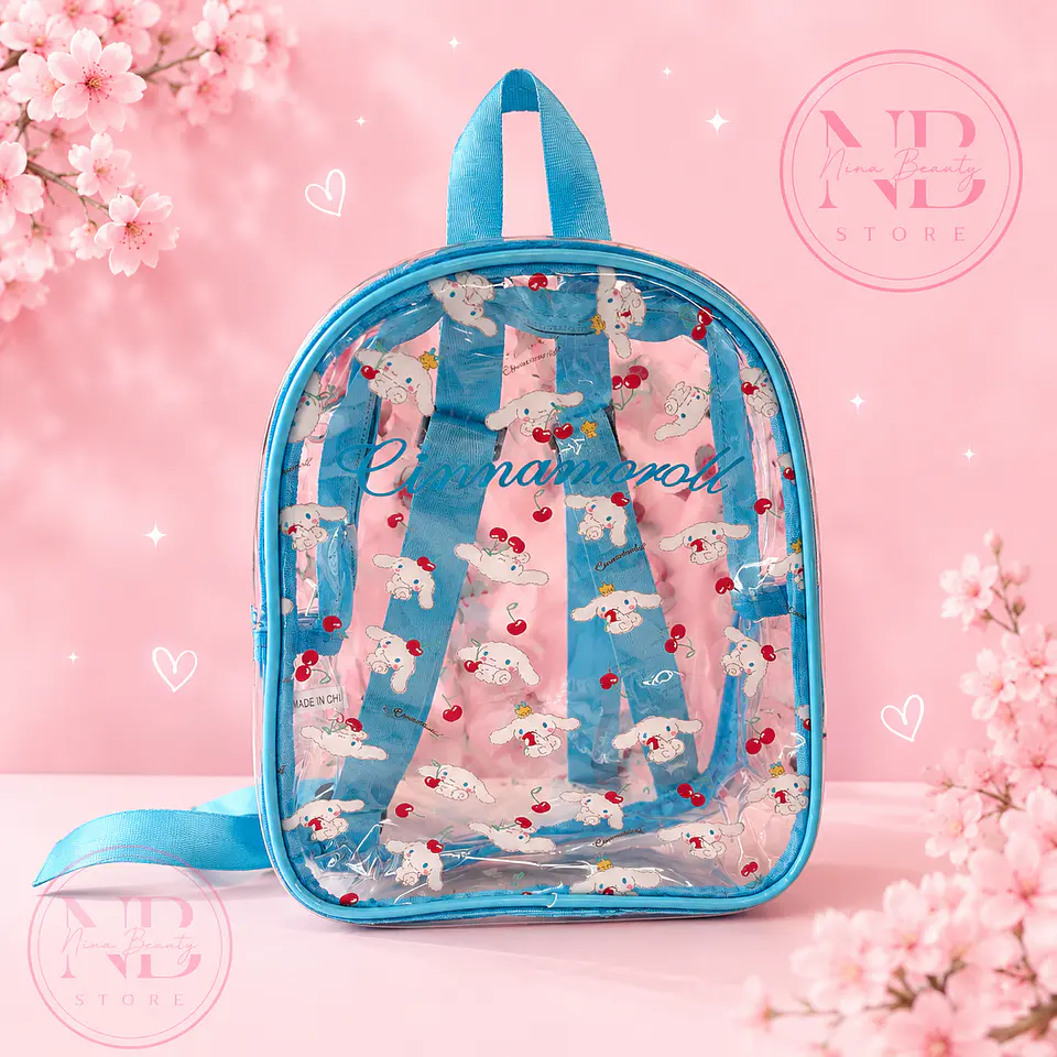 Mochila Transparente Kawaii – Kuromi, My Melody, Hello Kitty y Cinnamoroll 5