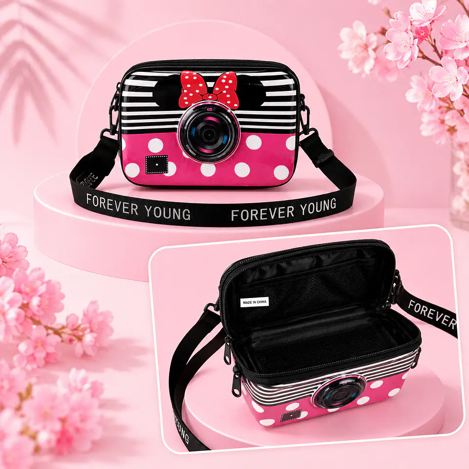 Bandolera Kawaii en Forma de Cámara 3