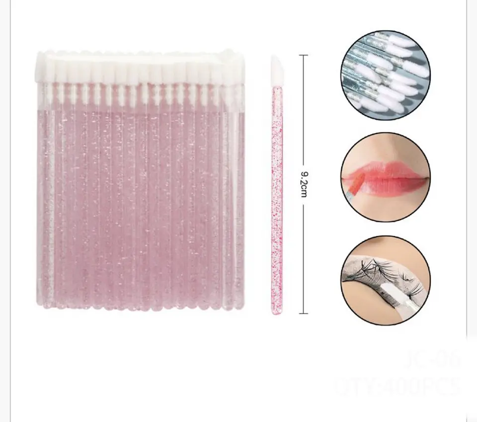 Lipbrush o Aplicadores Desechables Rosados para Pestañas y Maquillaje – Set de 50 1