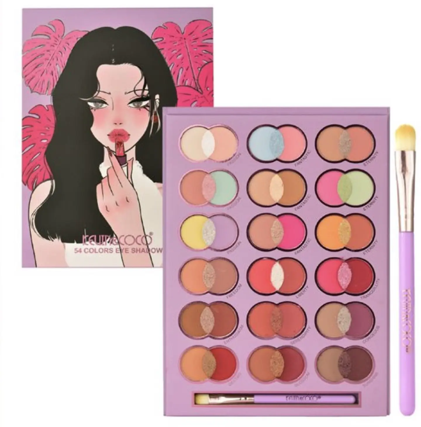 Paleta de Sombras Kevin & Coco 54 Colores con Pincel 2
