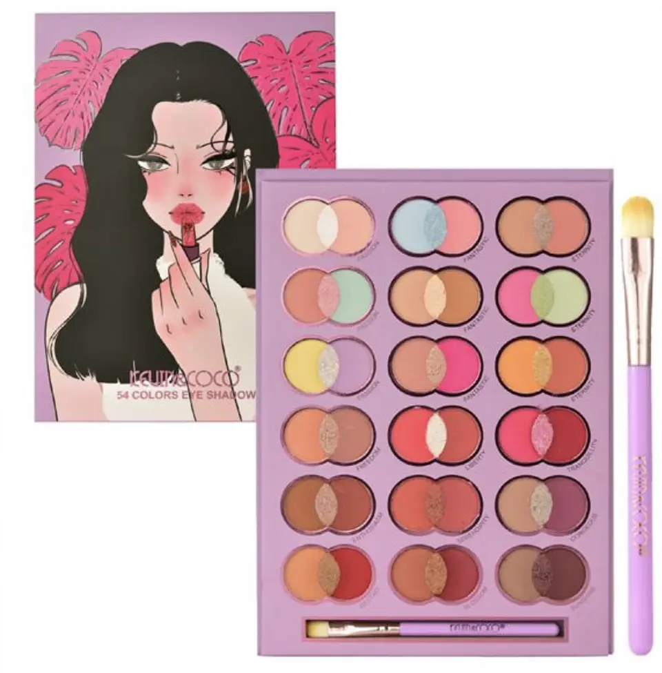 Paleta de Sombras Kevin & Coco 54 Colores con Pincel 2