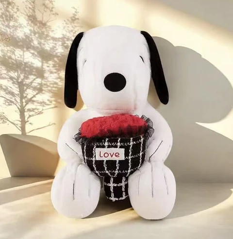 Peluche Perrito Snoopy con Ramo Love – Peluche Kawaii