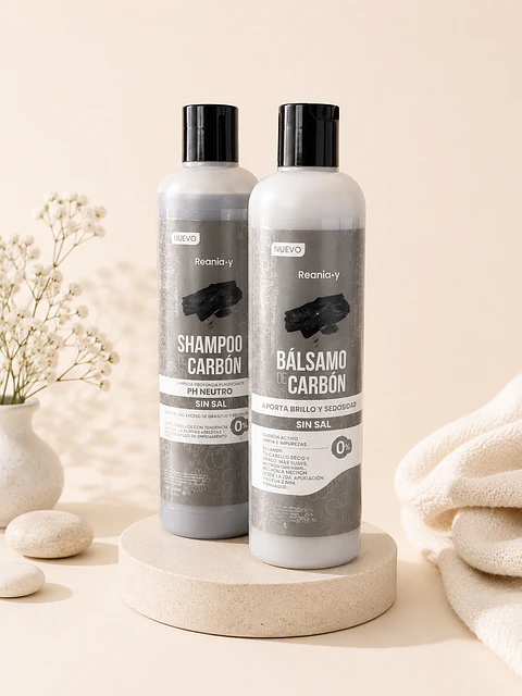 Kit Shampoo + Bálsamo de Carbón Reania.y 500 ml