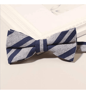 Corbata / Humita Color Gris con Azul
