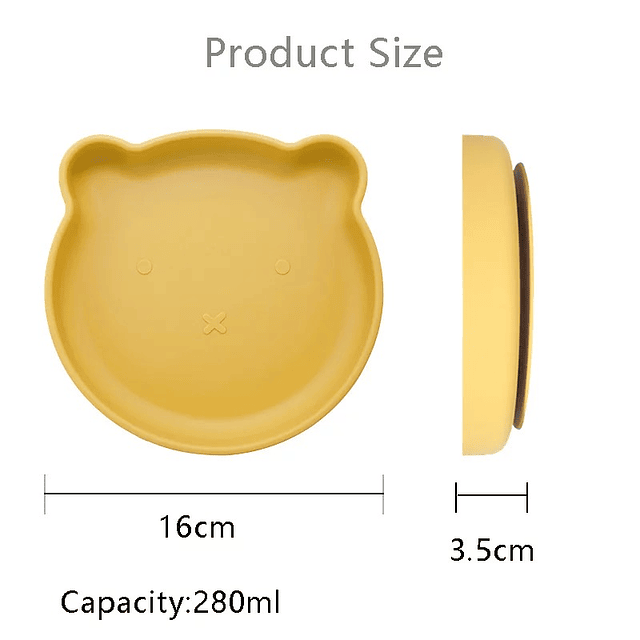 nuevo plato silicona, diseño oso (mayor desde 4 unid)