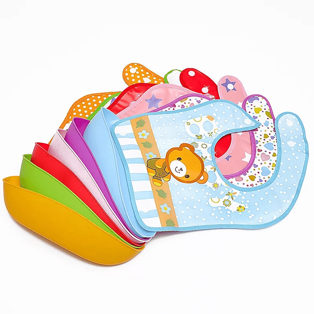 babero con bandeja para bebé