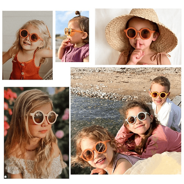 Gafas de sol con montura redonda para niños