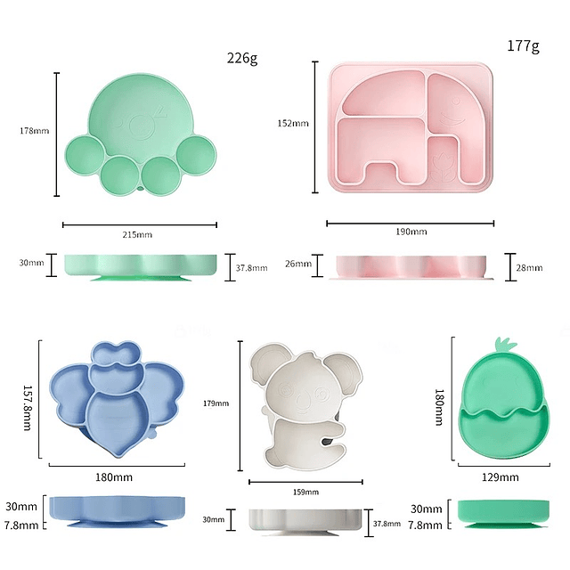 Platos de  bebé diseño huella