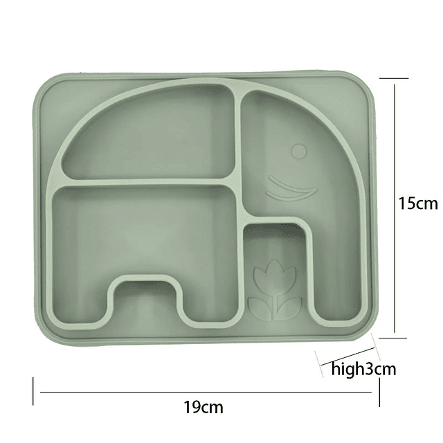 Plato de silicona para bebé diseño elefante