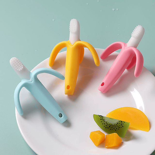 cepillo mordedor silicona diseño plátano
