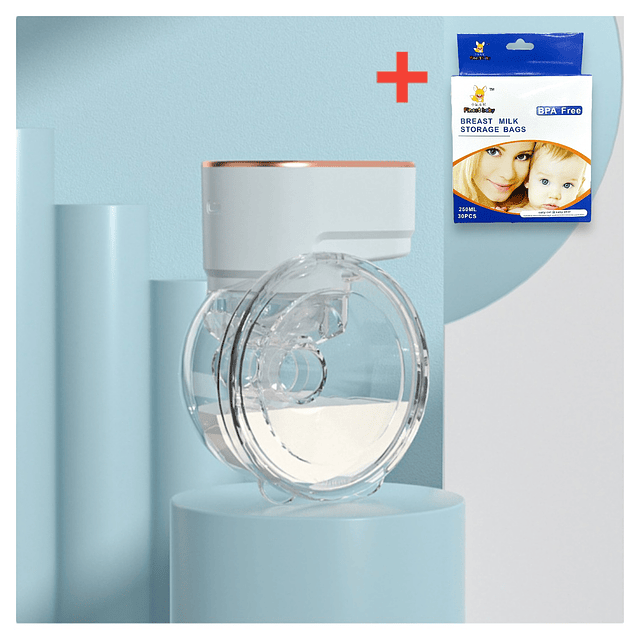 extractor leche inalámbrico210ml+bolsa leche con 30unid bolsas