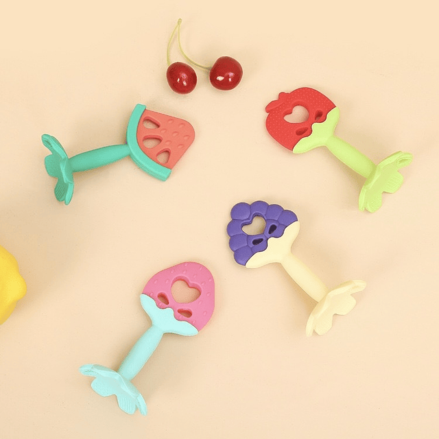 Mordedor silicona diseño frutas para bebé 