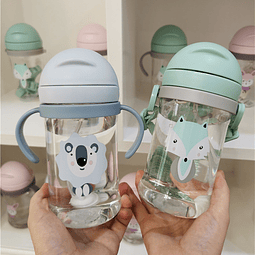 Botella Agua 350ml Con Bombilla 