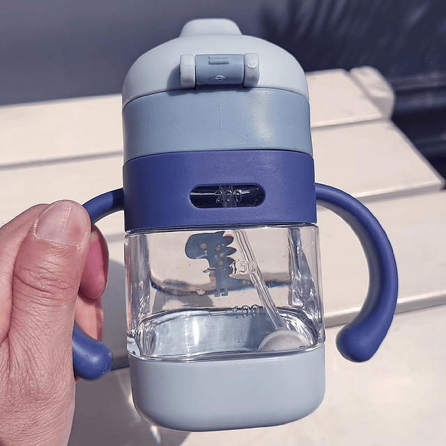 Botella Vaso Agua Para Bebé Con Boquilla Aprendizaje Silicona 