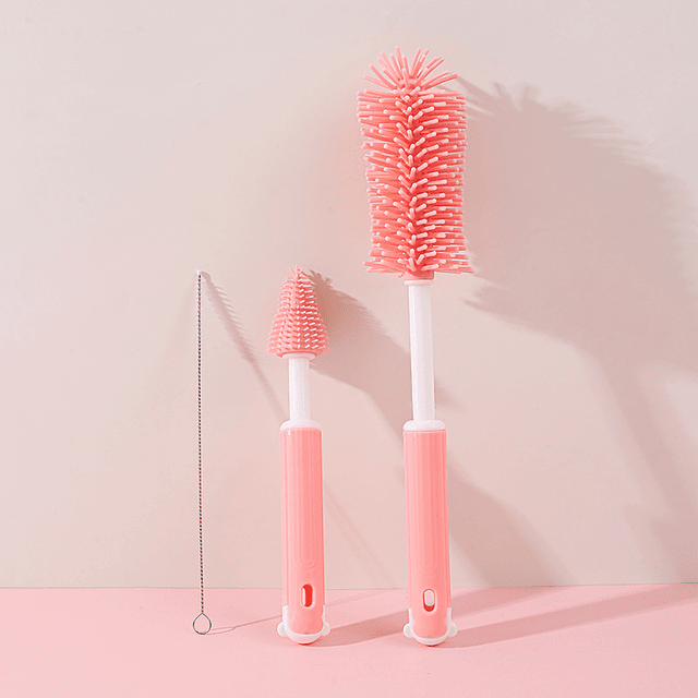 Set Cepillos Silicona Limpieza De Mamaderas