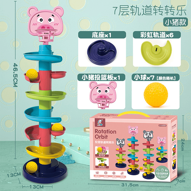 Juguete Torre Pelota Giratorio Para Bebé 7 Niveles de Pista