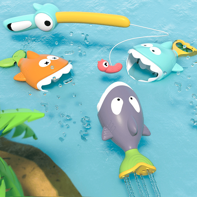 Set Juguete de Pescar Agua Baño Ducha 