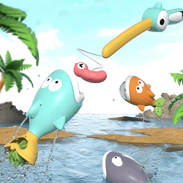 Set Juguete de Pescar Agua Baño Ducha 