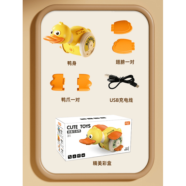 Juguete Pato Divertido Giratorio Con Sonidos y Luz