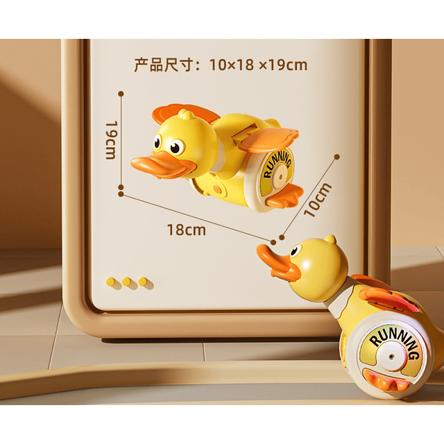 Juguete Pato Divertido Giratorio Con Sonidos y Luz