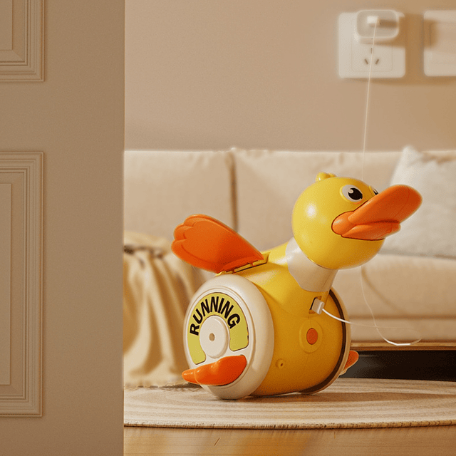 Juguete Pato Divertido Giratorio Con Sonidos y Luz