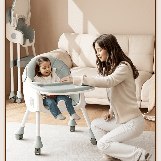 Silla de Comedor Plegable Reclinable Con ruedas 