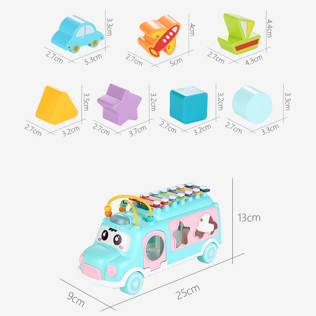 Juguete Didáctico Estimulación Con Xilófono Diseño Bus