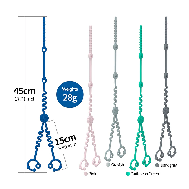 Cadena Silicona Portachupetes y Juguetes 