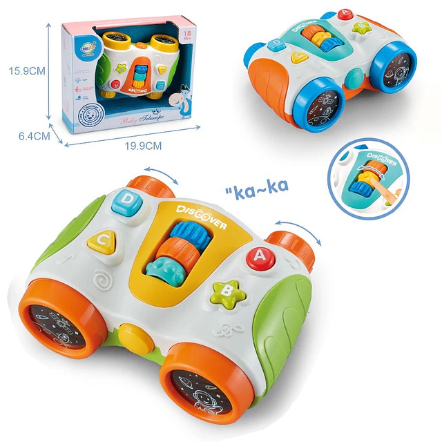 Juguete Sonajero Sonidos Diseño Binocular 