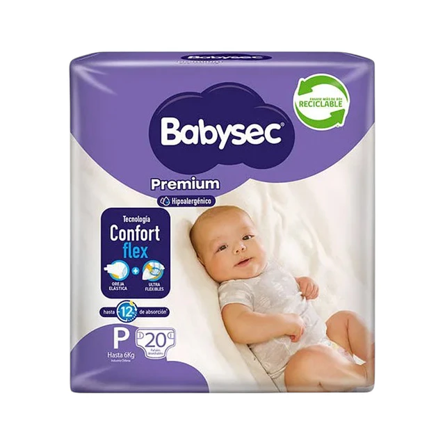 Pañal BabySec Premium Talla P 20unid