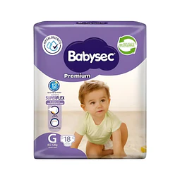 Pañal BabySec Premium Talla G 18unid