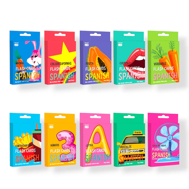 Tarjetas de vocabulario con imágenes Español e Inglés 