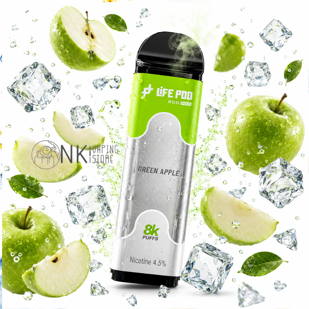 LIFE POD REFILL 8000 PUFF - GREEN APPLE  1