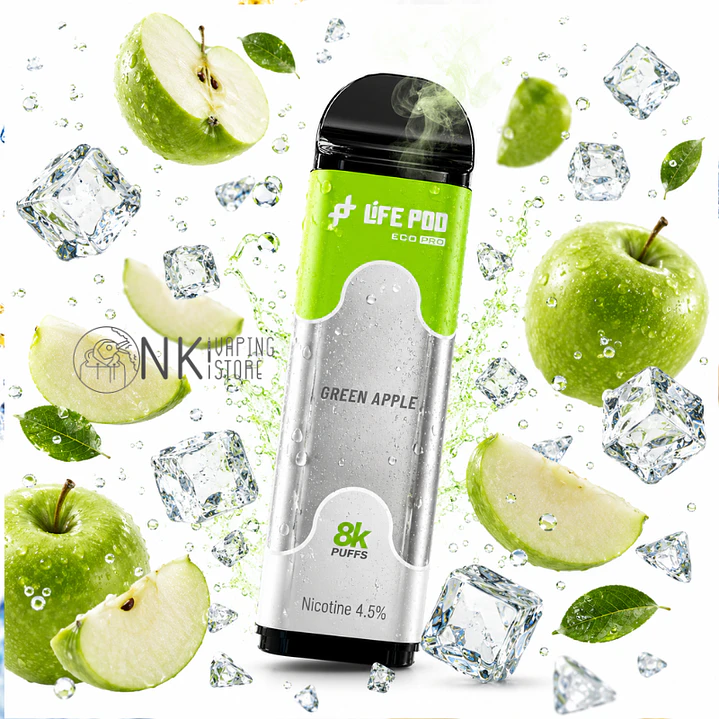 LIFE POD REFILL 8000 PUFF - GREEN APPLE  1