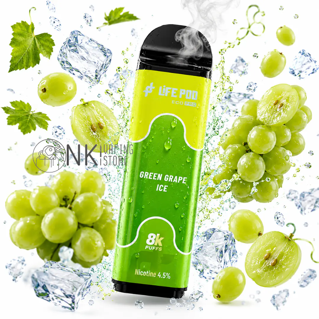 LIFE POD REFILL 8000 PUFF - GREEN GRAPE ICE  1